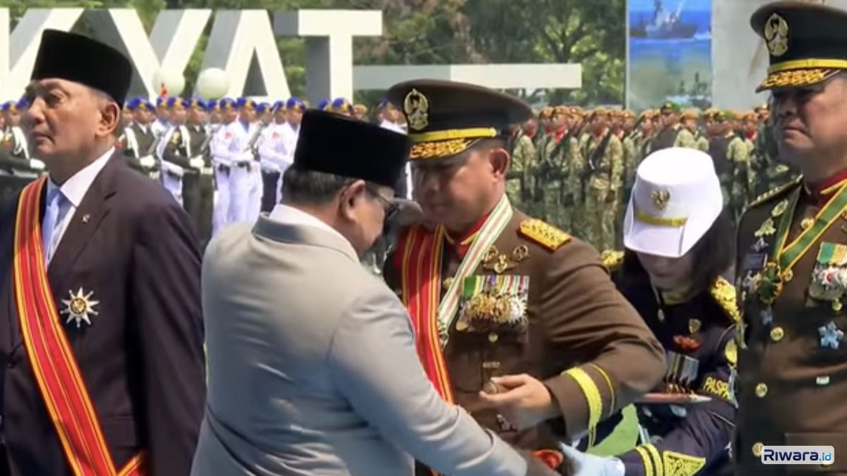 tangkapan layar tayangan video HUT ke 81 TNI di Mabes TNI Cilangkap